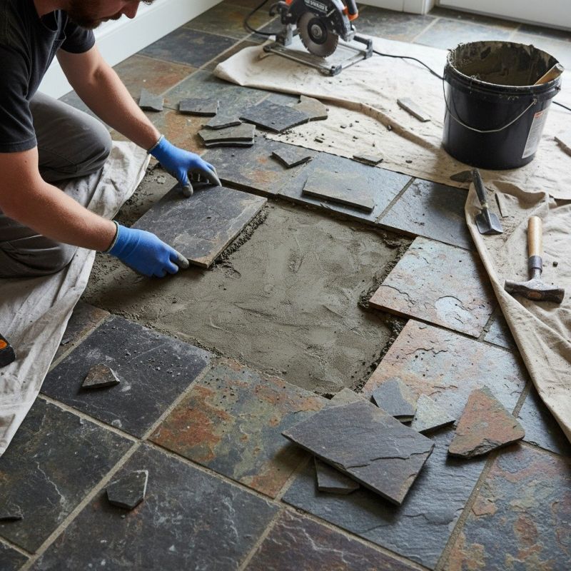 Slate Floor Repair